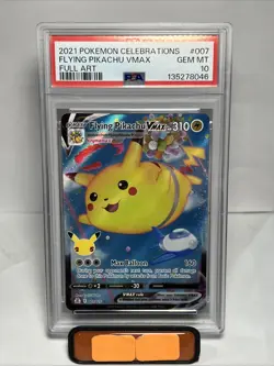 Pokemon Cards PSA 10 Gem Mt Flying Pikachu Vmax Celebrations SWSH 2021 007/025 - Image 1