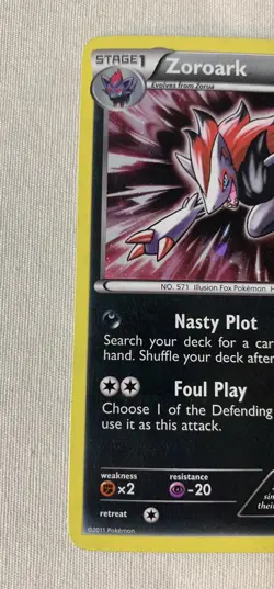 Zoroark Rare Holographic Black And White Set Promo Pokemon Card BW09 (2011) - Image 3