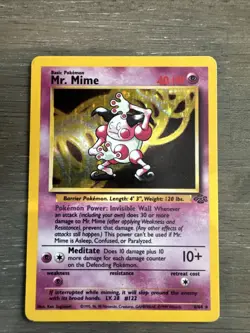 Mr. Mime Pokemon Jungle Set Holofoil Card 6/64 Unlimited - Image 1