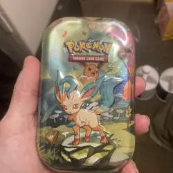 Pokemon TCG Prismatic Evolutions Mini Tin EMPTY leafeon cover tin - Image 1