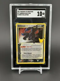 Pokemon Umbreon Gold Star 17/17 Celebrations Holo Card SGC 10 *Holo Bleed* - Image 1