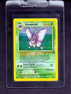 1999 Pokemon Venomoth Base Card HOLOFOIL #13/64 Played - Image 1
