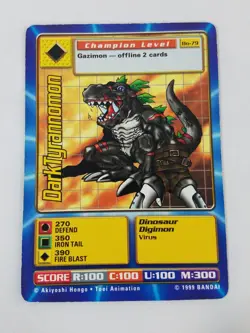 DarkTyrannomon Bo-79 Digimon Digi Battle Digital Monsters Trading Card Game 1999 - Image 1