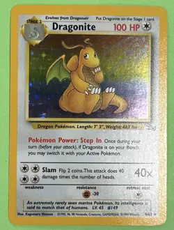 1999 Dragonite Fossil Holo Rare Card 4/62 POKEMON NO PLAY NEAR MINT - Image 1