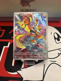 Pokemon TCG Stellar Crown Zeraora Holo Card Illustration Rare 151/142 NM - Image 1
