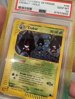 2003 Pokemon Skyridge # H5 Crobat Holo PSA 10 Gem Mint Card! Crazy Swirl💫 - Image 2