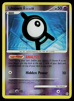 Pokemon Card - Unown A Diamond and Pearl 65/130 Uncommon Reverse Holo - Image 1