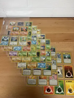 Lp/mp (Unlimited) COMPLETE Pokemon BASE Set 70 Card COMMON Uncommon Non-Holo 102 - Image 1