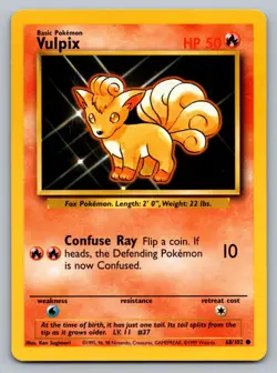 Pokemon TCG Base Set Vulpix 068/102 - Image 1