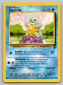 Pokemon TCG Base Set 2 Squirtle 093/130 - Image 1