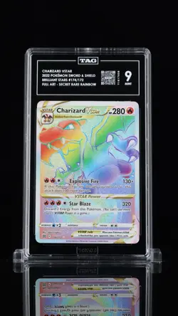 Charizard VSTAR Pokemon SWSH Brilliant Stars 174/172 Full Art Secret Rare TAG 10 - Image 1
