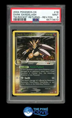 2004 Pokemon EX Team Rocket Returns #18 Dark Sandslash REVERSE HOLO PSA 9 - Image 1
