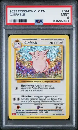 PSA 9 Pokemon Clefable Holo 014/034 CLC English TCG Classic Charizard Deck - Image 1