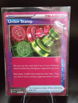 POKEMON UNFAIR STAMP 165/167 ACE SPEC HOLO TWILIGHT MASQUERADE MINT - Image 1