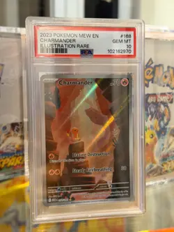 2023 POKEMON MEW EN-151 ILLUSTRATION RARE #168 CHARMANDER PSA 10 - Image 1