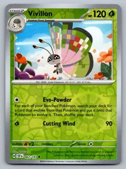 Pokemon TCG SV08: Surging Sparks Vivillon 007/191 Reverse Holo - Image 1