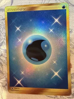 Pokemon TCG Water Energy (Secret) 124/111 Sm-Crimson Invasion Holo - Image 1