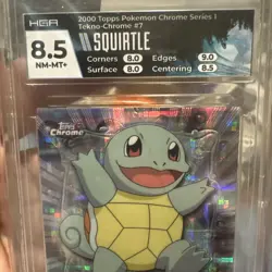 Squirtle TEKNO Refractor #7 2000 Topps Chrome Pokemon TV Series 1 HGA 8.5 🔥 🔥 - Image 2