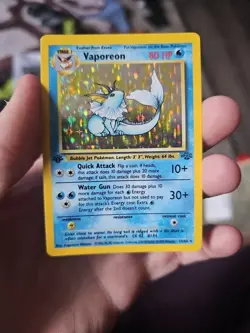 Vaporeon Holo Rare Pokemon TCG Jungle 12/64 1st Edition - Image 1