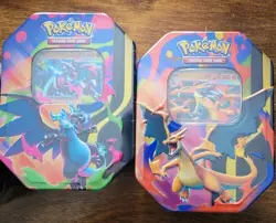 Pokemon TCG Mega Charizard X & Y EX Tins New And Sealed - Set of 2 - Image 1