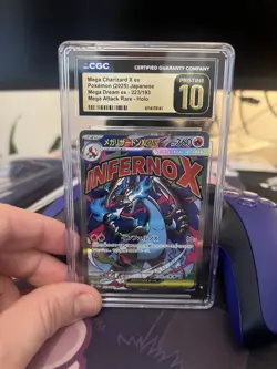 CGC Pristine 10 MEGA Charizard X ex MA 223/193 MEGA Dream ex Rare,Pokemon Japan - Image 1