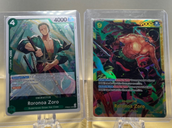 One Piece Roronoa Zoro - OP06-118 (Reprint Full Art) + Zoro PBR-02 Rare Foil - Image 1