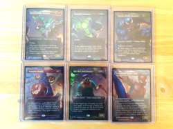 mtg spiderman 6 cards including venom n/m never played see picture all foil - Image 1