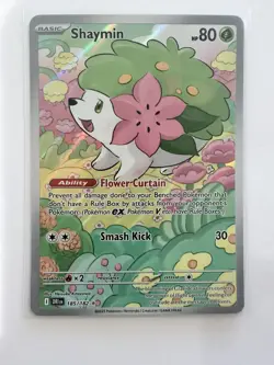 Pokemon TCG Shaymin Holo Card Illustration Rare, 185/182, Destined Rivals Series - Image 1