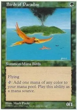 Slightly Played, English - 1 x MTG Birds of Paradise Fifth Edition - Image 1