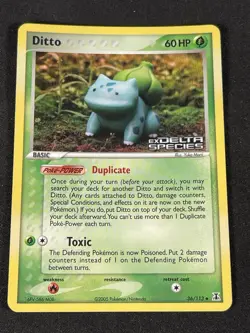 Pokemon Ditto Reverse Holo Stamped Bulbasaur EX Delta Species 36/113 - Image 1