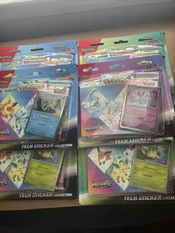 Lot Of 6 Pokemon Prismatic Evolutions Tech Sticker Collection New Sealed 🤩🤩 - Image 1