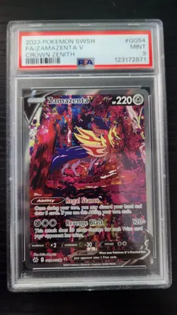 2023 POKEMON SWORD & SHIELD CROWN ZENITH #GG54 FULL ART/ZAMAZENTA V PSA 9 - Image 1