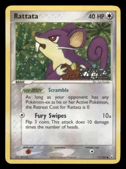 Moderately Played Rattata 71/109 Reverse Holo EX Team Rocket Returns Common - Image 1