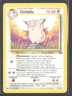 Clefable Jungle #17/64 Pokemon Rare - Image 1