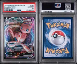 2021 POKEMON KOREAN SWORD & SHIELD FUSION ARTSFULL ART/MEW VMAX 40 Psa 10 Gem Mt - Image 1