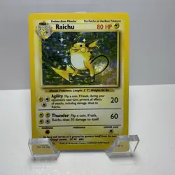 Pokemon Raichu Base Set 14/102 Holo Rare 80HP Wizards 1999 Card English - Image 1