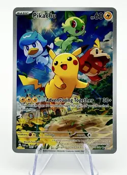 Pikachu SVP027 Pokemon TCG Scarlet & Violet Promo Illustration Card NM - Image 1