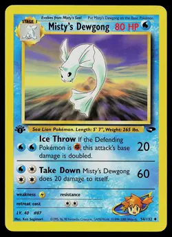 Pokemon Card - Misty's Dewgong Gym Challenge 54/132 Uncommon 1st Edition - Image 1