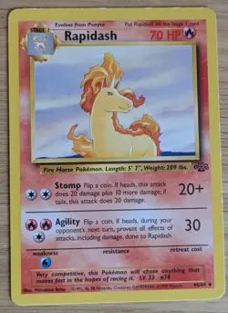 Rapidash 44/64 Vintage Pokemon TCG Jungle Set Uncommon Card. Excellent Condition - Image 1