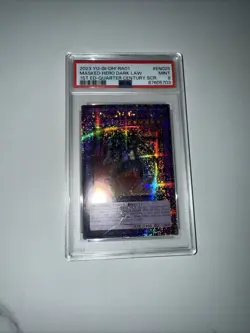 Masked Hero Dark Law RA01-EN025 Quarter Century Rare Card PSA 9 - Image 1