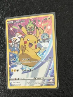 Pikachu Sword & Shield Promo Holo Card SWSH020 Full Art Pokemon Card - Image 2