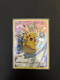 Pikachu Sword & Shield Promo Holo Card SWSH020 Full Art Pokemon Card - Image 3