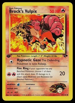 Pokemon Card - Brock's Vulpix Gym Challenge 37/132 Uncommon 1st Edition - Image 1