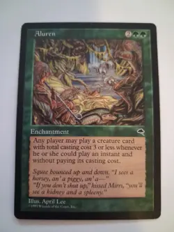 Aluren MP MTG Magic the Gathering Tempest Reserved List - Image 1