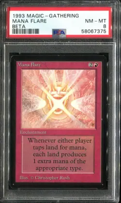 PSA 8 1993 MTG Magic The Gathering Beta #163 Mana Flare Pop7 - Image 1