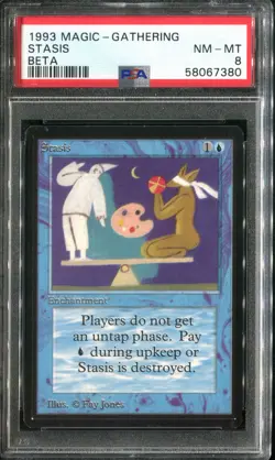 PSA 8 1993 MTG Magic The Gathering Beta #81 Stasis Pop14 - Image 1