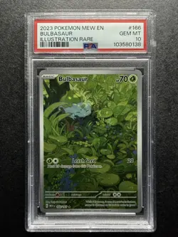 Bulbasaur 166/165 Illustration Rare 2023 Pokemon 151 MEW EN PSA 10 Gem Mint - Image 1