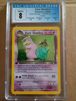 CGC 8 Dark Slowbro Pokemon Team Rocket 1st Edition Holo - Image 1