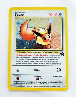 Pokemon EEVEE #11 11/53 - BLACK STAR PROMO Holo Rare - WOTC 1999 - Image 1