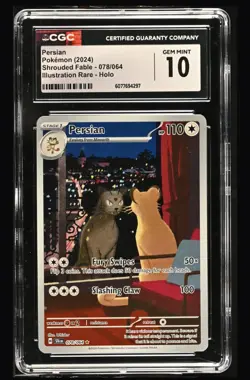 Pokemon 2024 Shrouded Fable Persian 78/64 - CGC 10 GEM MINT Illustration Rare - Image 1